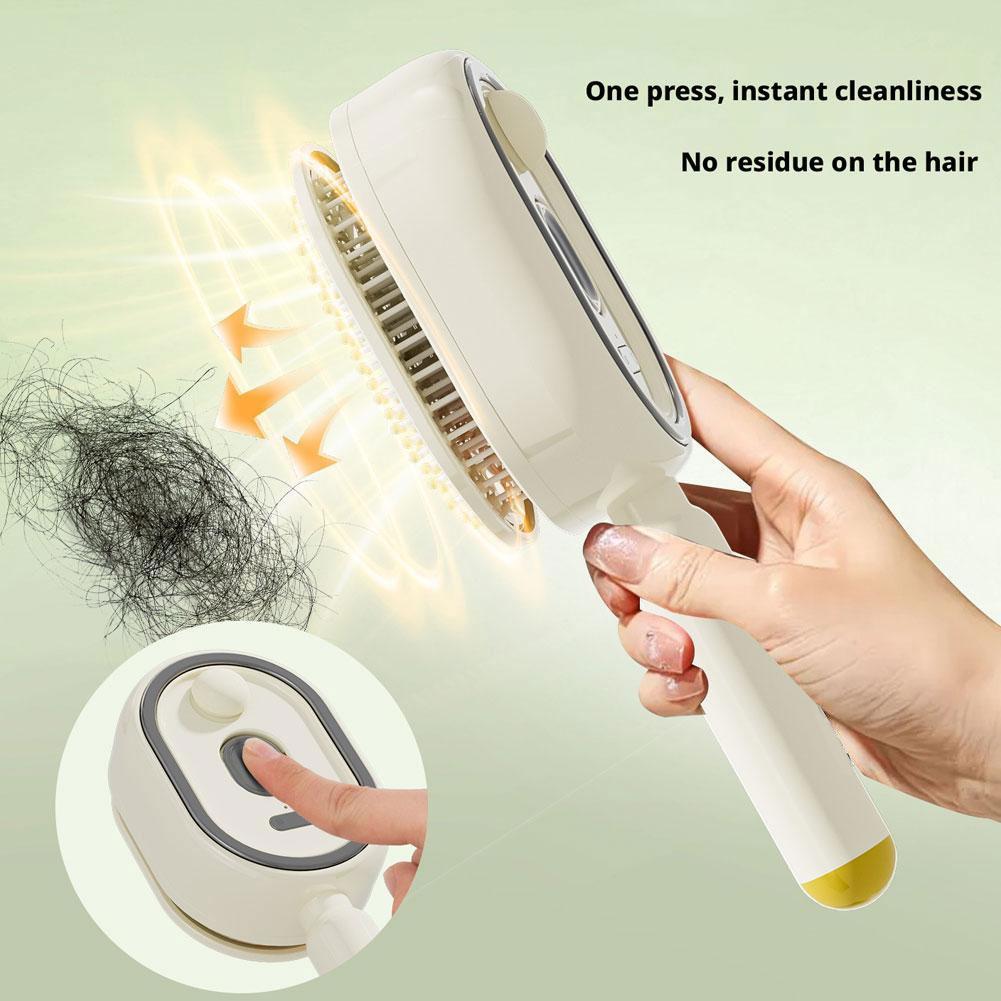 Hair Care Essential Oil Atomizing - หวีไฟฟ้าพ่นลม นวดศีรษะ พร้อมน้ำมันหอมระเหย หวีดูแลเส้นผม ทำความสะอาดตัวเองได้ หวีผมฟู