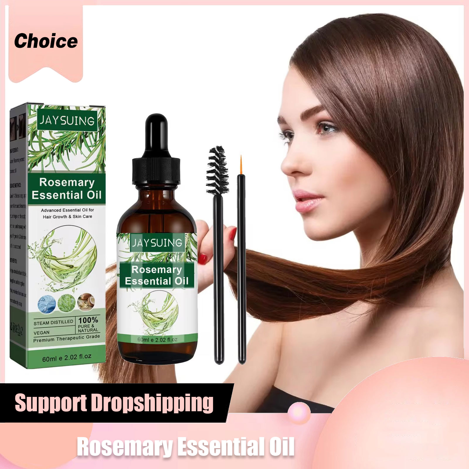 Hair Care Essential Oil - น้ํามันหอมระเหยโรสแมรี่สําหรับ Hair Growth Scalp Damage Treatment