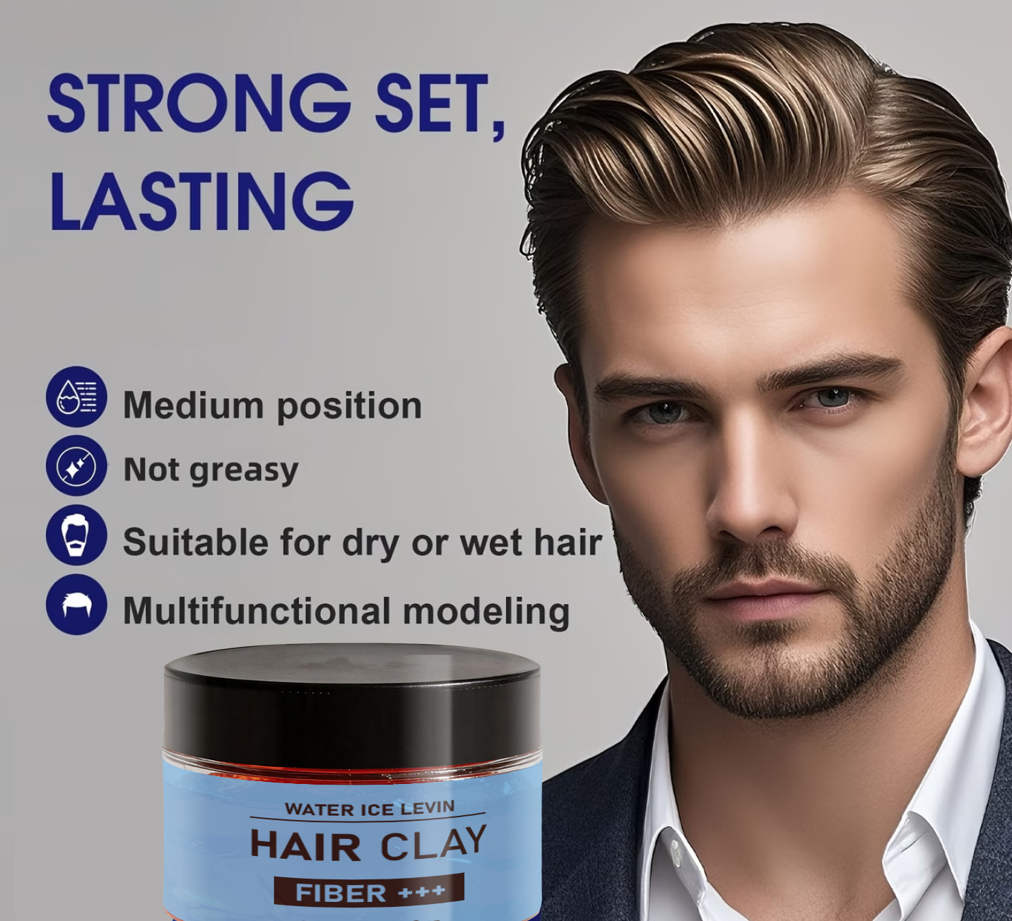 Rosemary Hair Oil - ดินเหนียวสำหรับจัดแต่งทรงผมไบโอตินและเคราติน ผสมน้ำมันโรสแมรี่ เนื้อเนียนละเอียด 100 กรัม