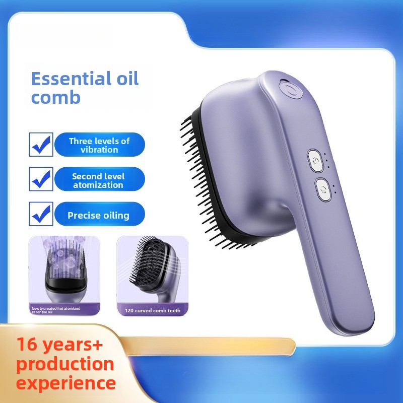Hair Care Essential Oil Atomizing - หวีนวดน้ำมันหอมระเหยไฟฟ้า ขนาดใหญ่ พ่นละอองน้ำมันหอมระเหยแบบพกพา เครื่องนวดดูแลเส้นผม