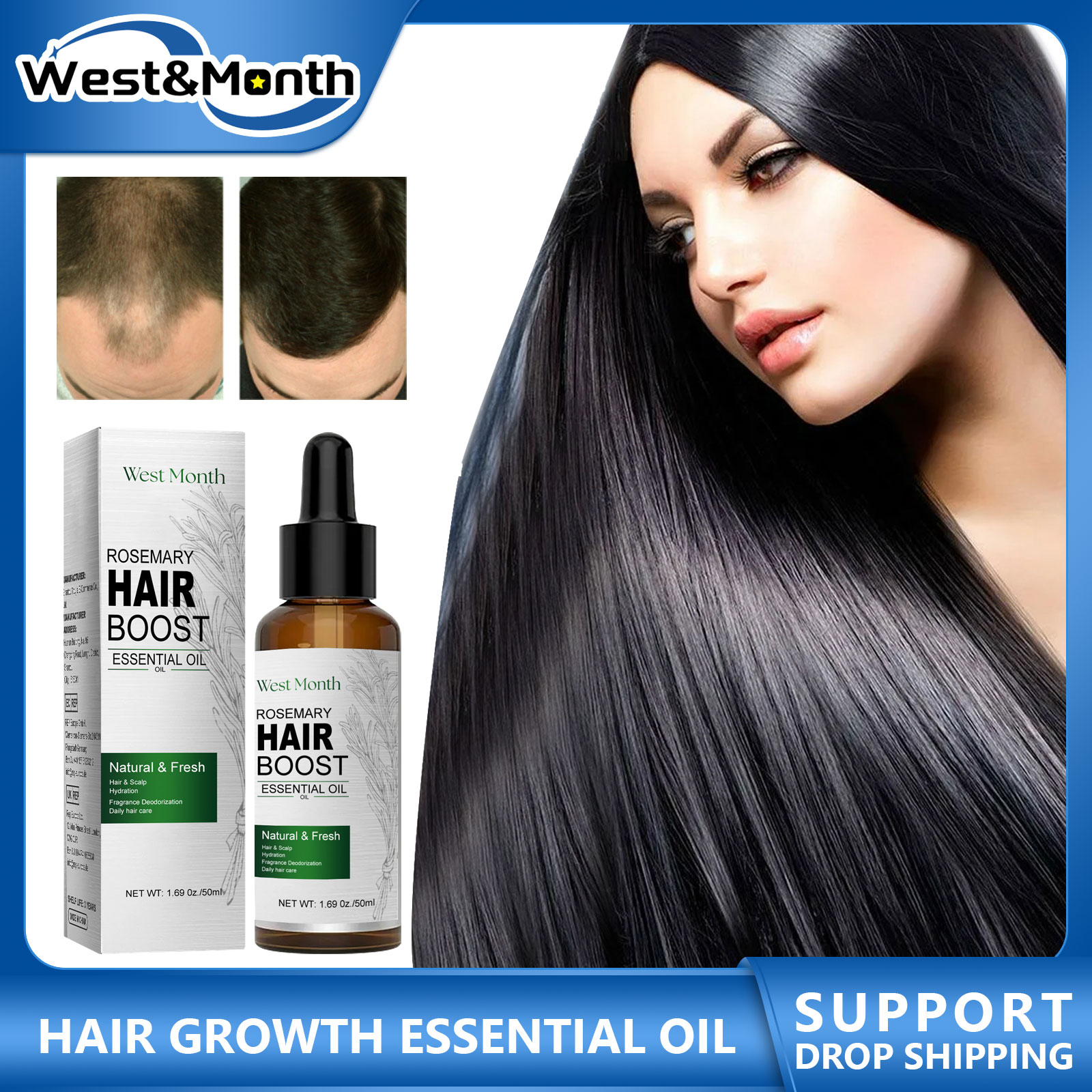 Rosemary Hair Oil - น้ำมัน Essential เจริญเติบโตของเส้นผมโรสแมรี่ป้องกันไม่ให้ศีรษะล้านรักษาหนังศีรษะและบำรุงหนาแน่นเนียนเรียบเนียนนุ่มลื่นป้องกันผมร่วงน้ำมัน