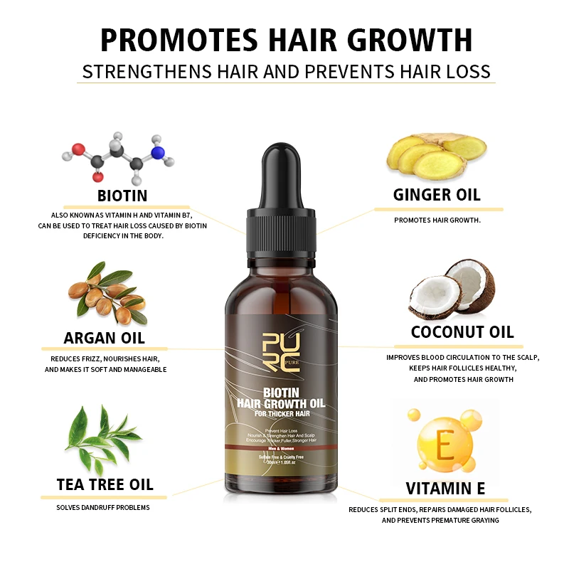 PURC Biotin Hair Oil Hair Grow - Argan Oil Treatment บทวิจารณ์และราคา