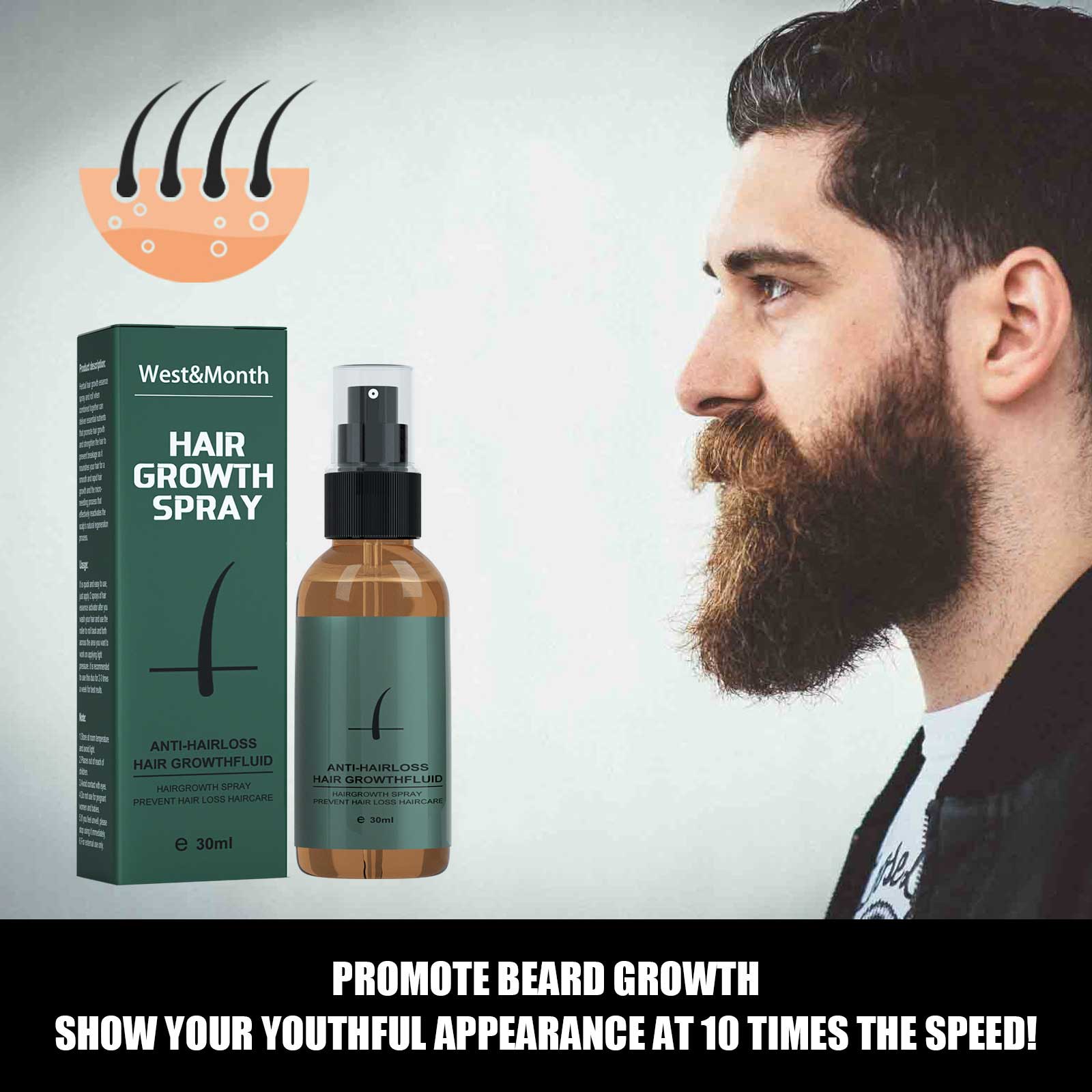 ธรรมชาติ Men Beard Growth Roll - Hair Care Essential Oil Atomizing บทวิจารณ์และราคา