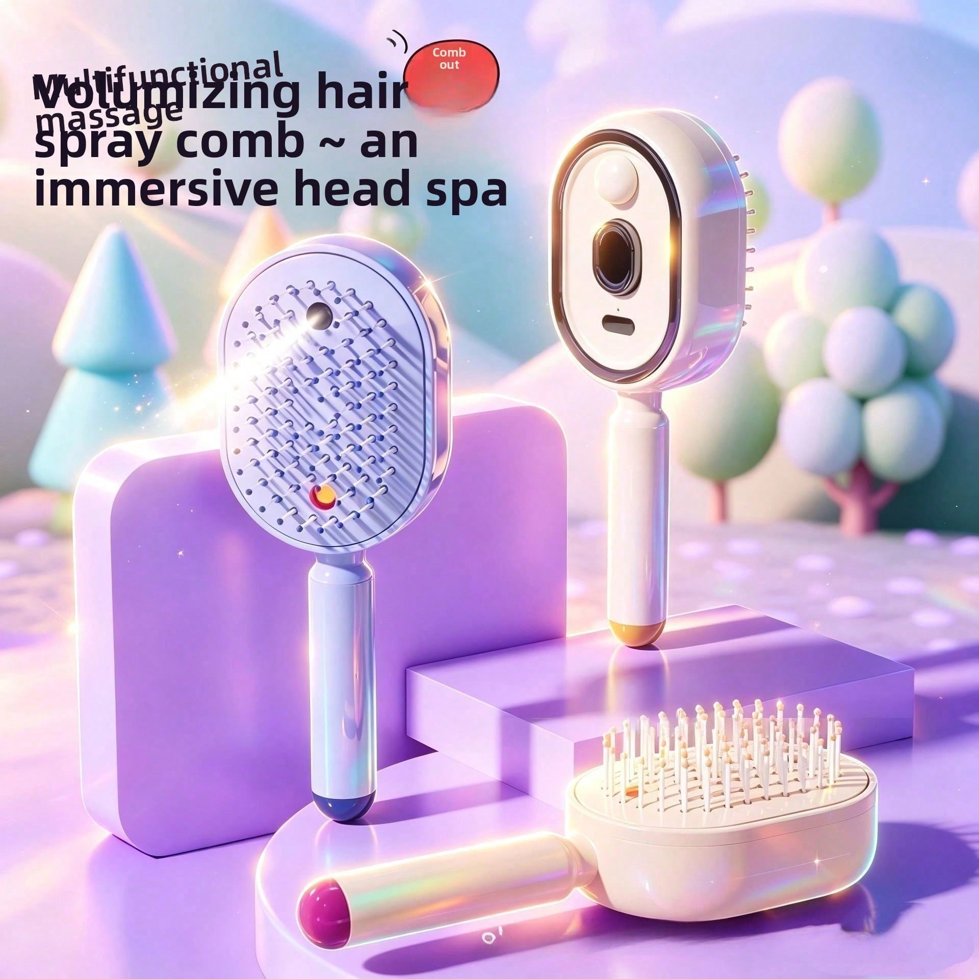 หวีนวดไฟฟ้าแบบสเปรย์ หวีนวดน้ำ - Hair Care Essential Oil Atomizing บทวิจารณ์และราคา