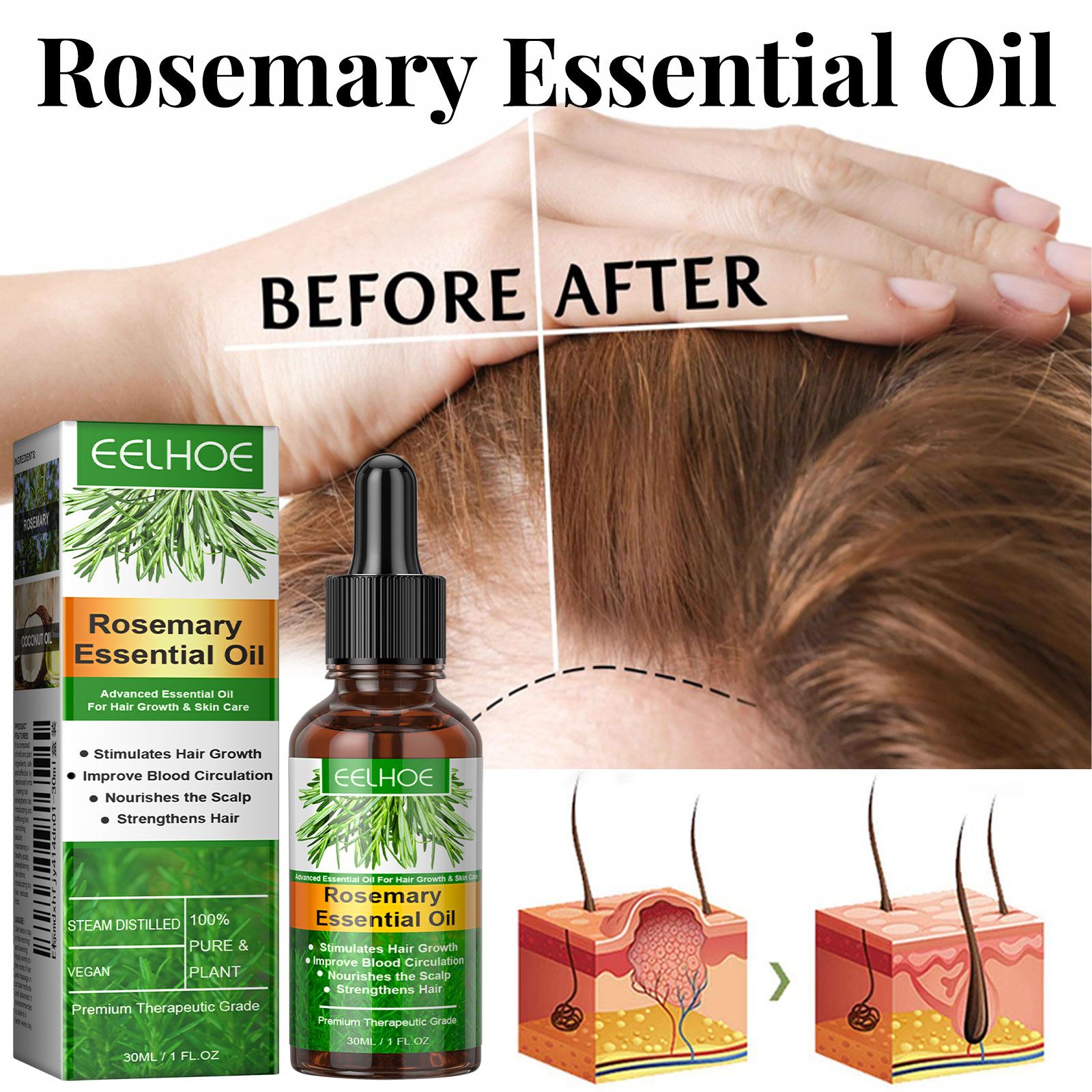 Hair Growth Serum Fast Growing - Hair Care Essential Oil Atomizing บทวิจารณ์และราคา