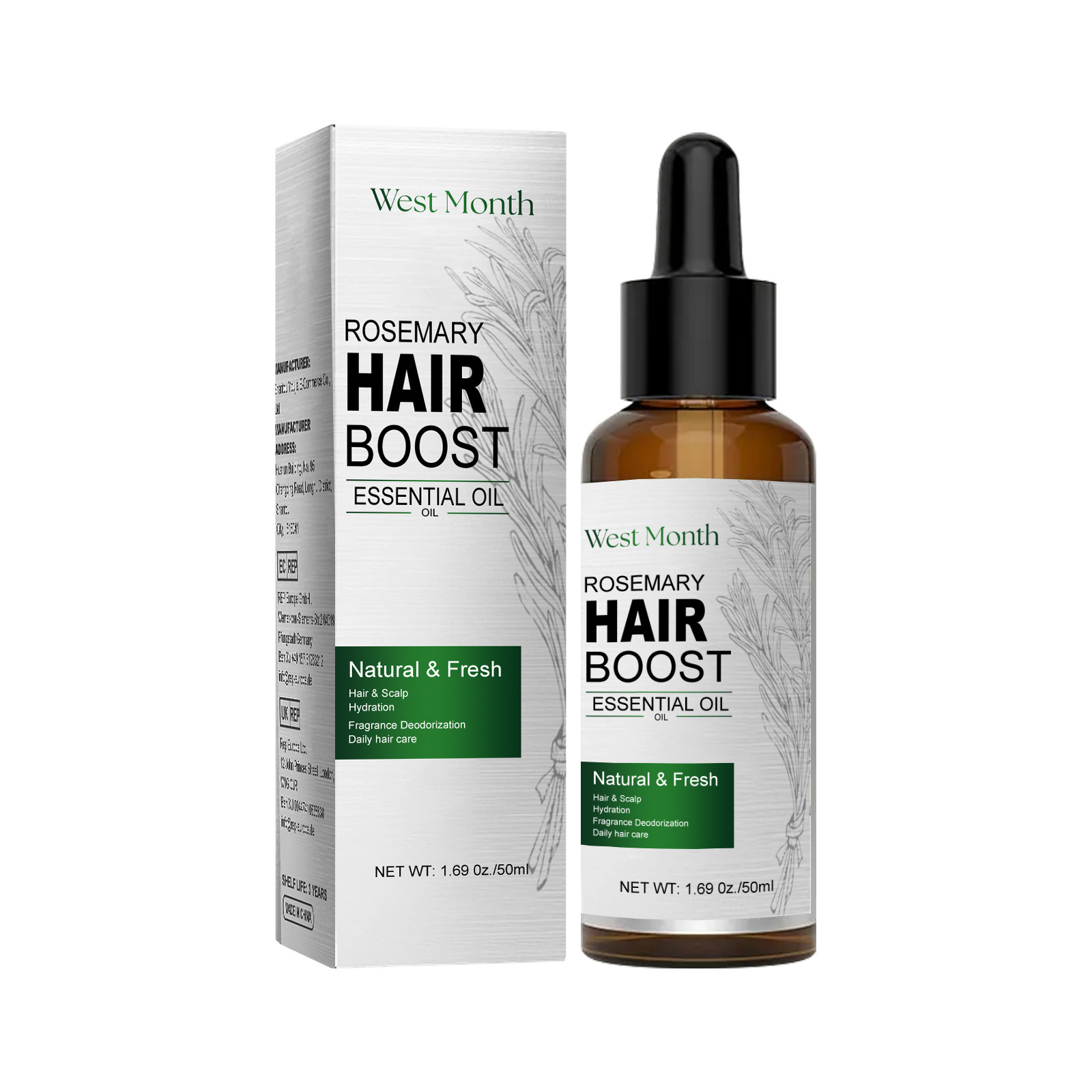 น้ำมัน Essential เจริญเติบโตขอ - Rosemary Hair Oil บทวิจารณ์และราคา